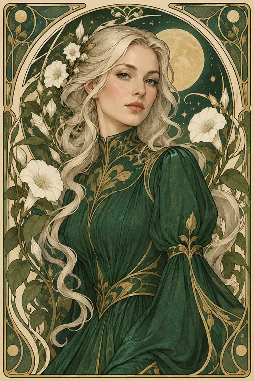 Art Nouveau Muse original AI portrait example
