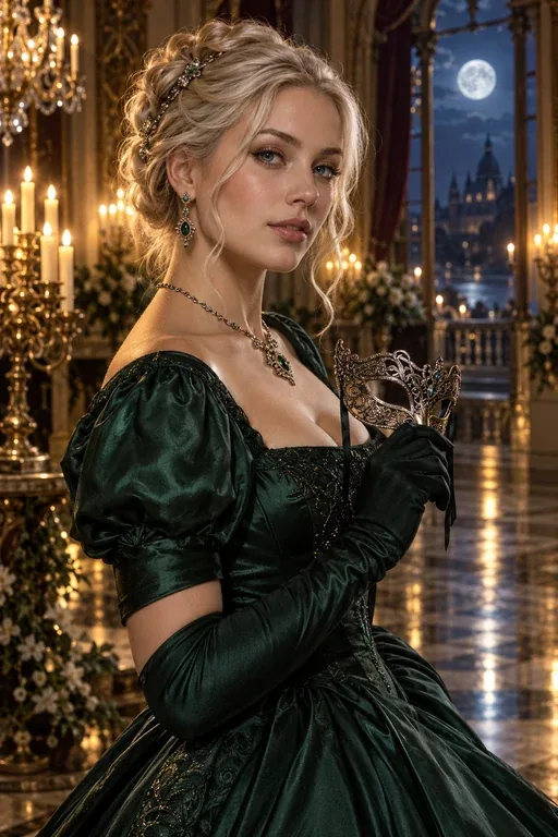 Moonlit Masquerade original AI portrait example
