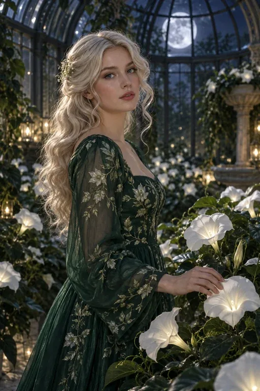 Moonflower Garden original AI portrait example