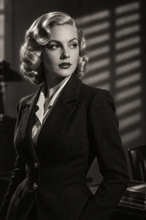 Silver Screen Noir original AI portrait example